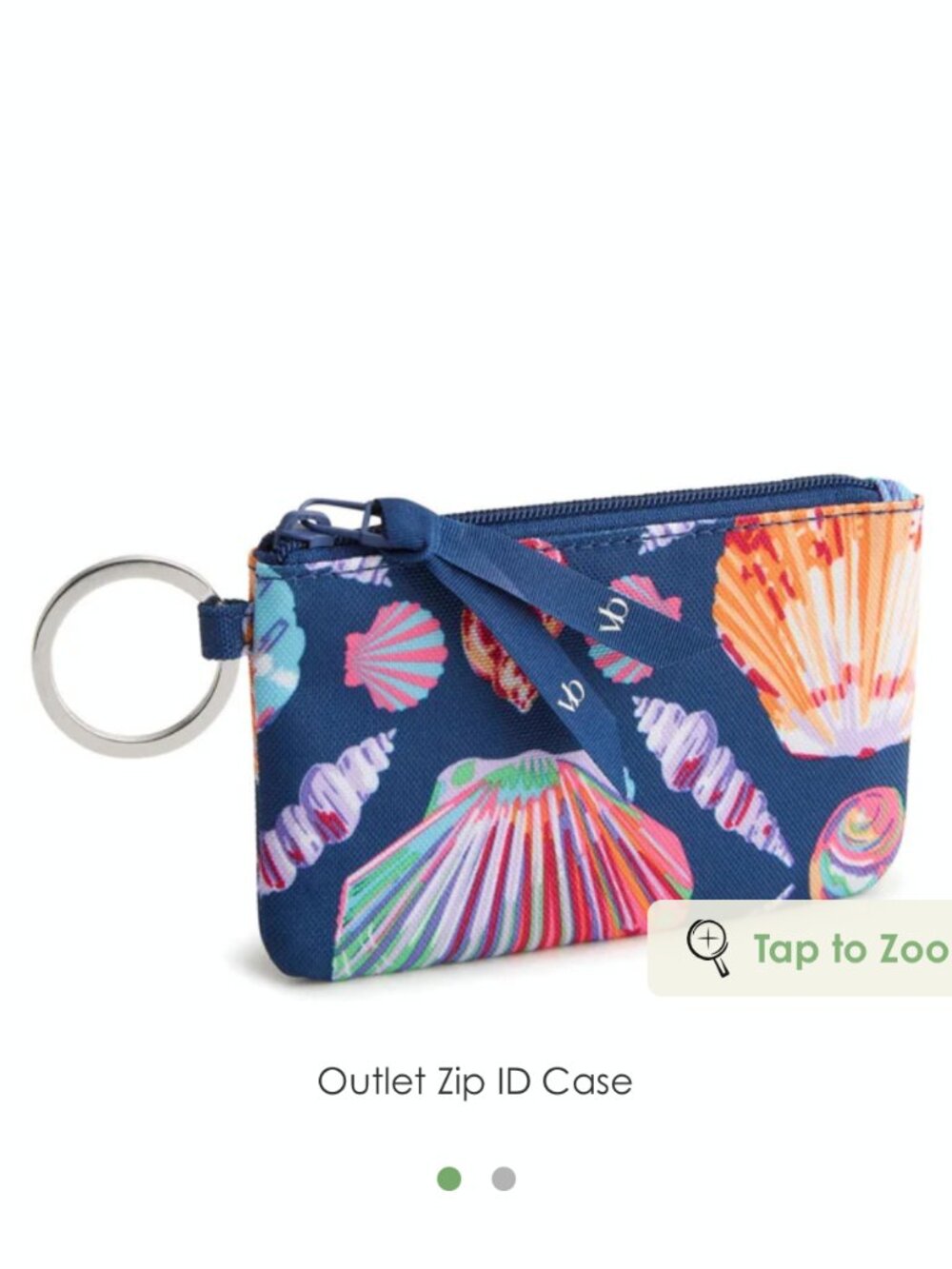 Vera Bradley Zip ID Case in Seashell-ebrate NWT
